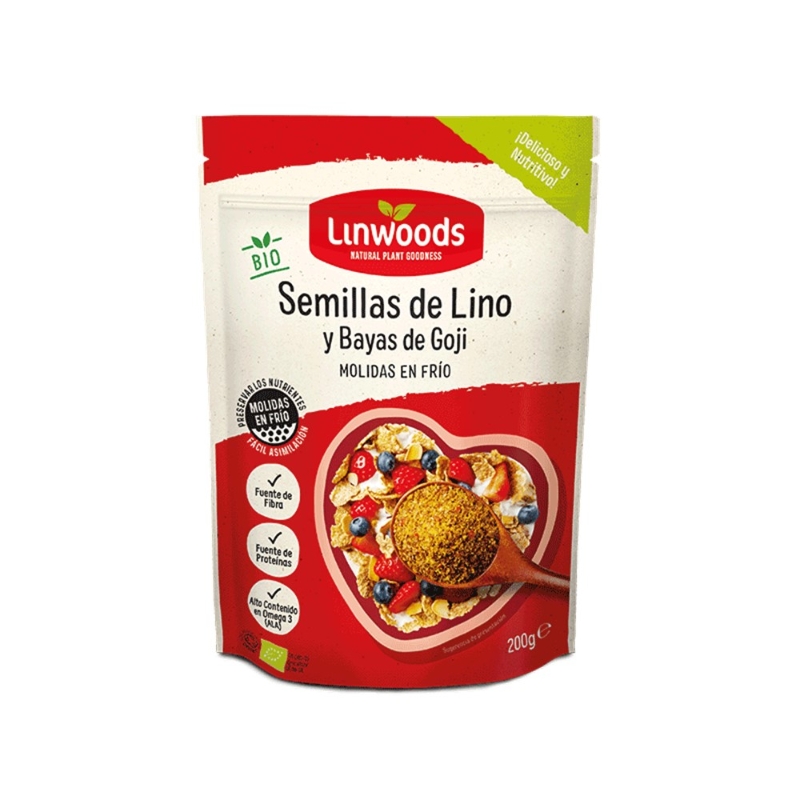 Llavors de lli i baies de goji mòltes